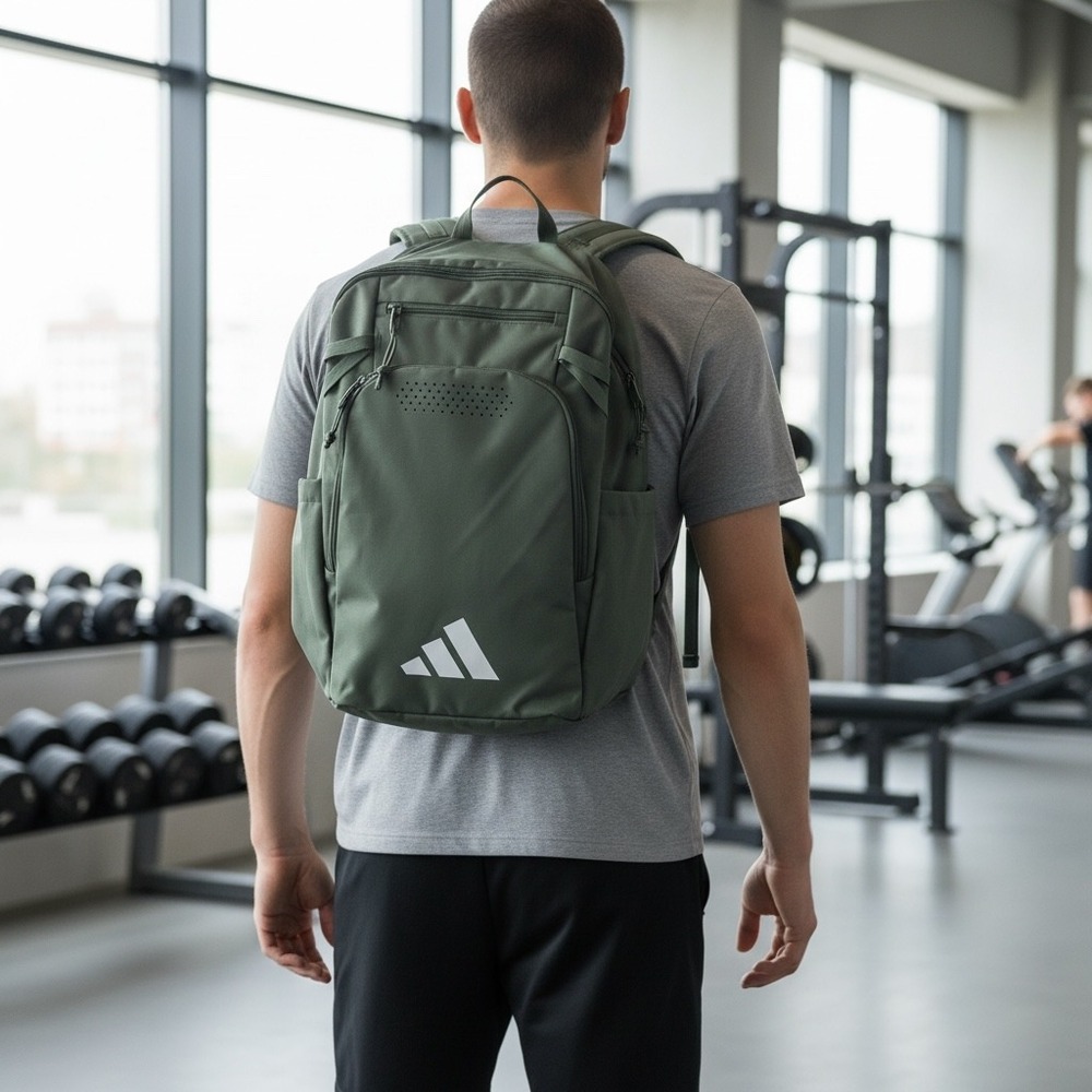 Adidas Training Backpack Silver Green Mens Laptop Sleeve Gym Bag 984108-L